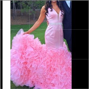 Sherri Hill pink ruffle dress